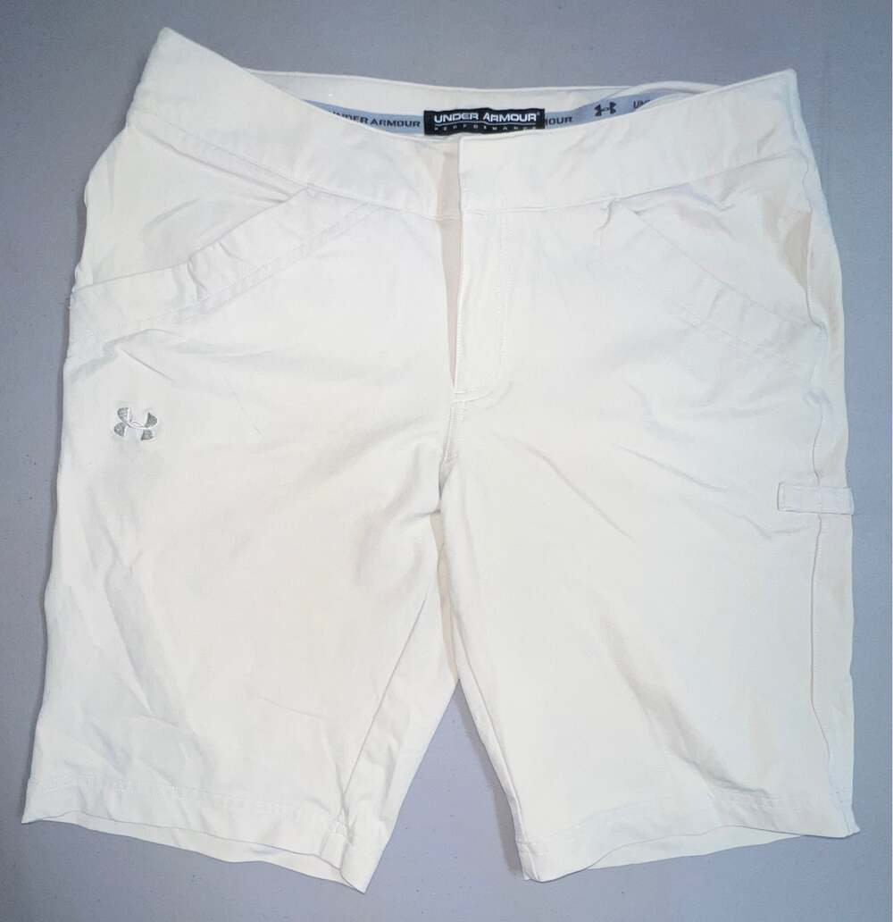 Under Armour Performance Shorts Beige Stretch Womens 4